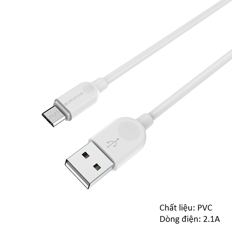 Cáp sạc Micro USB Borofone BX14 dài 1m, 2m, 3m