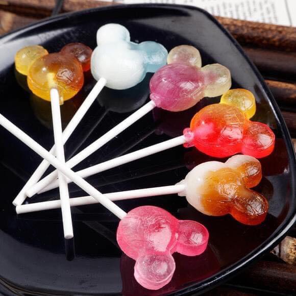 Set 10 chiếc Kẹo mút Glico Popcan Mickey Nhật Bản