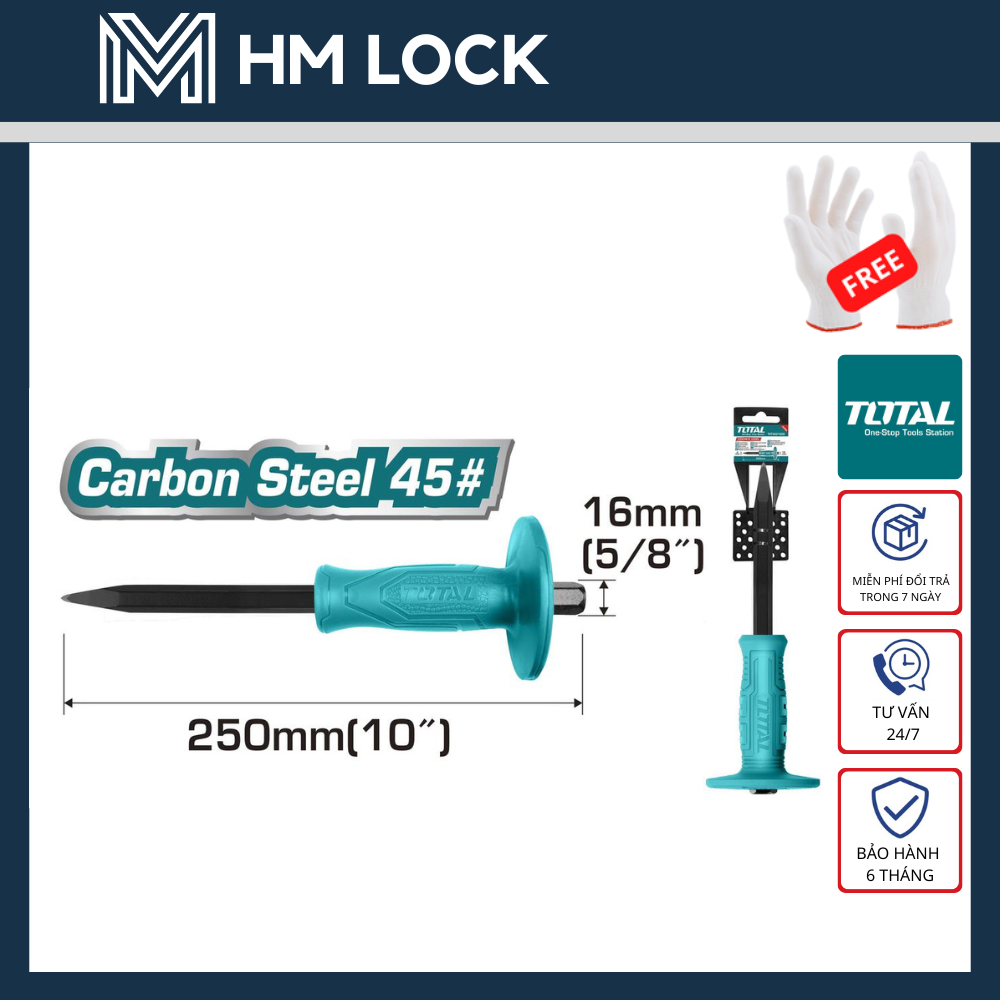 Đục bê tông nhọn total 16, 18mm - hàng chính hãng - hm lock