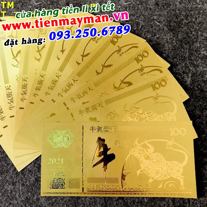 Tiền Lưu Niệm 100 Hình Con Ngựa Mạ Vàng Plastic