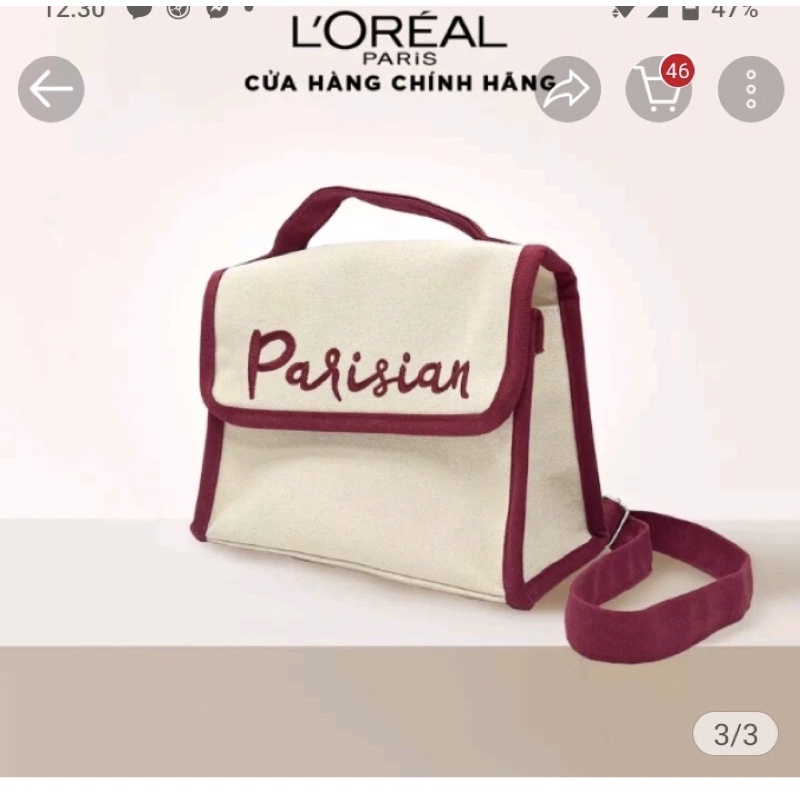 Túi vải đeo chéo thời trang Canvas túi Parisian