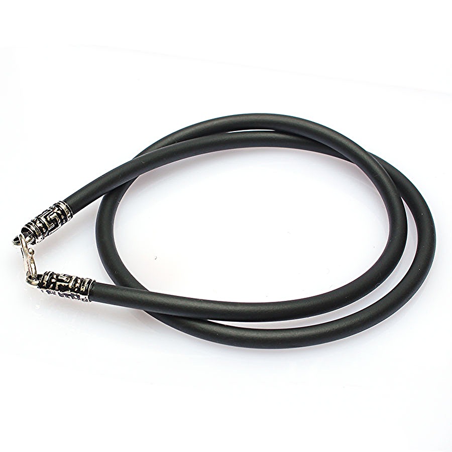 Dây Chuyền Nam Dây Cao Su Bọc Bạc Bạc Hiểu Minh DCS038