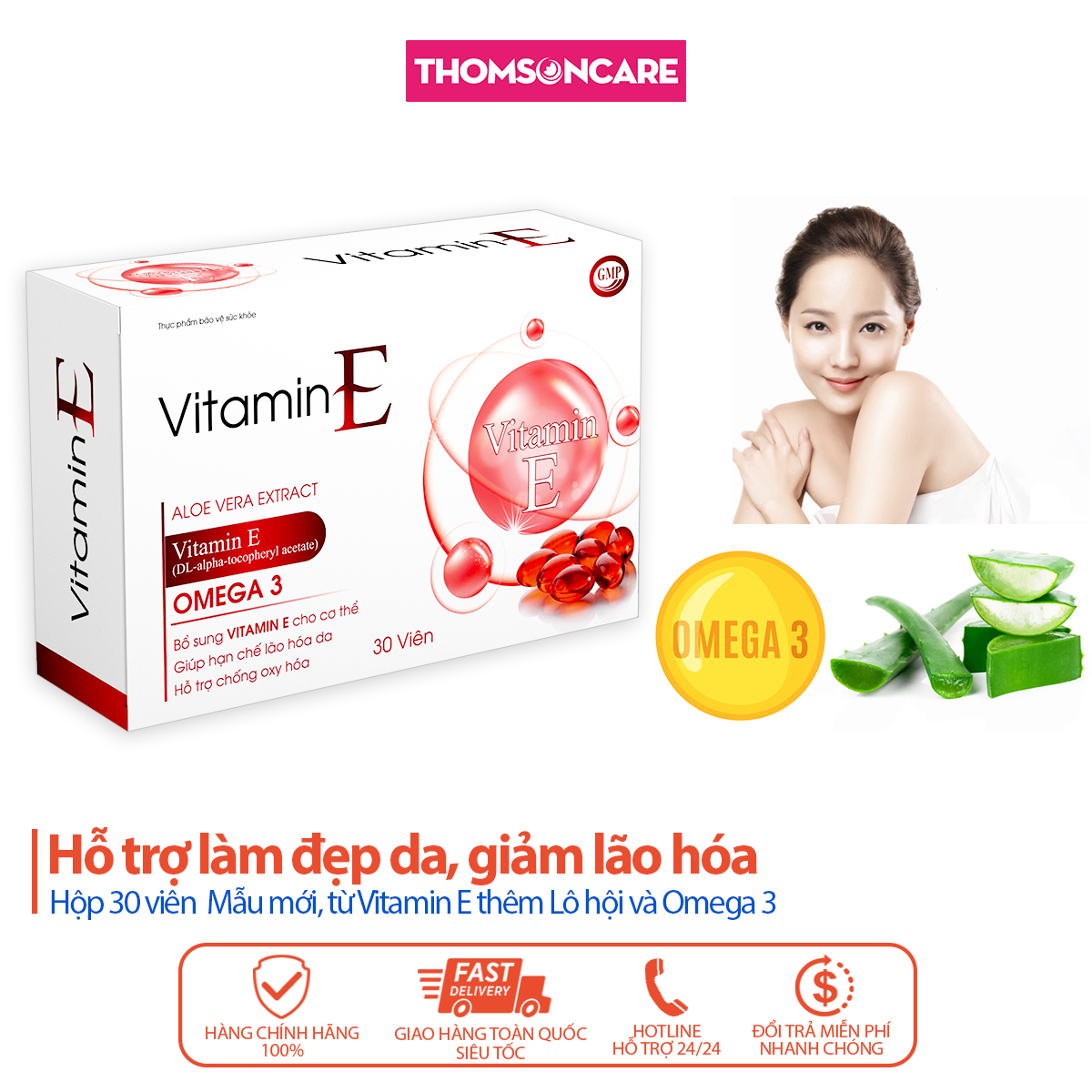 Vitamin E 400  viên uống  Giúp làm đẹp da - bổ sung vitamin E tự nhiên, giúp đẹp da, ngăn ngừa lão hóa, tăng sinh lý