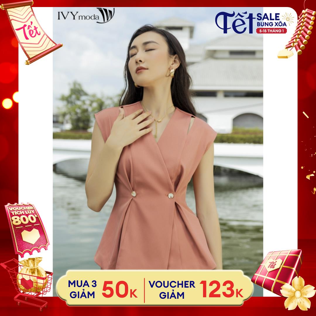 [SINH NHẬT SALE XỊN | VOUCHER GIẢM 100K - MUA 3 GIẢM THÊM 10%] Áo Peplum xẻ vai IVY moda MS 16M7696