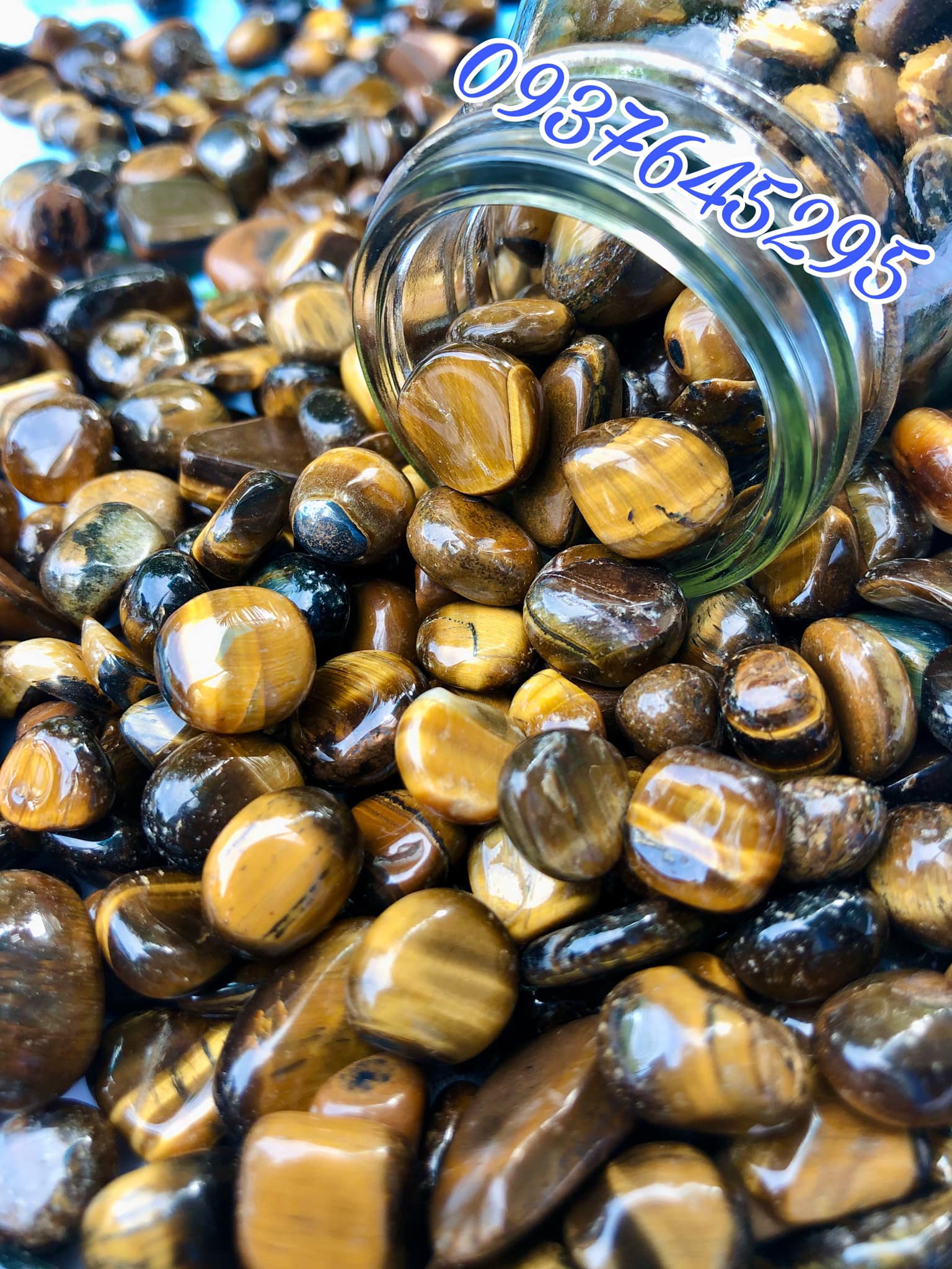 Đá vụn mắt hổ mài bóng đẹp 100g
