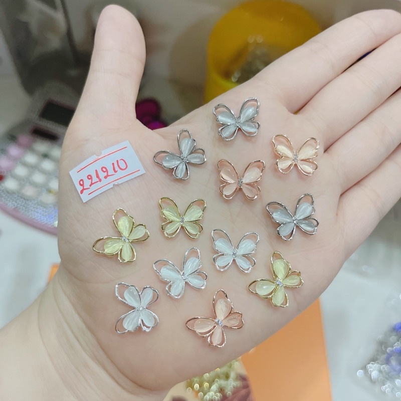 Charm bướm thạch đính móng trang trí nail
