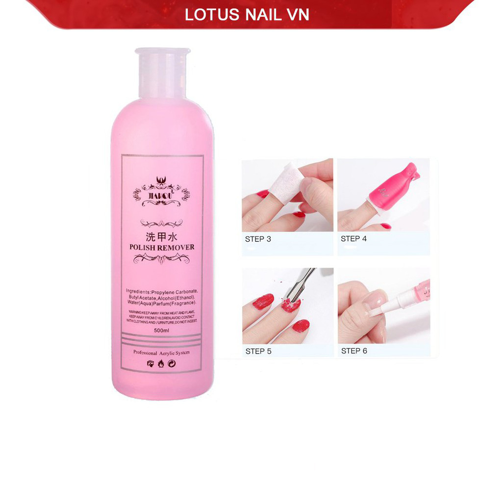 Nước phá sơn gel Jiakou ủ móng chai 500ml siêu tiết kiệm