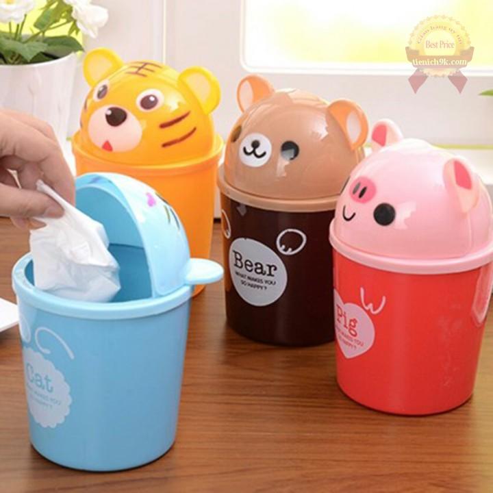 [HCM](XẢ KHO) Thùng Rác Mini Để Bàn Văn Phòng Hình Thú Dễ Thương