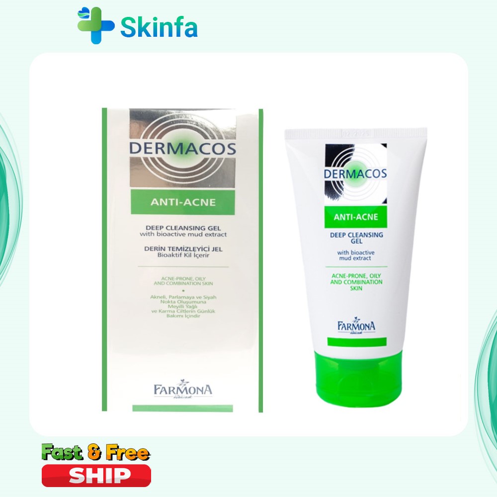 Sữa Rửa Mặt Dermacos Anti-Acne Deep Cleansing Gel 150ml - Nội Địa Ba Lan