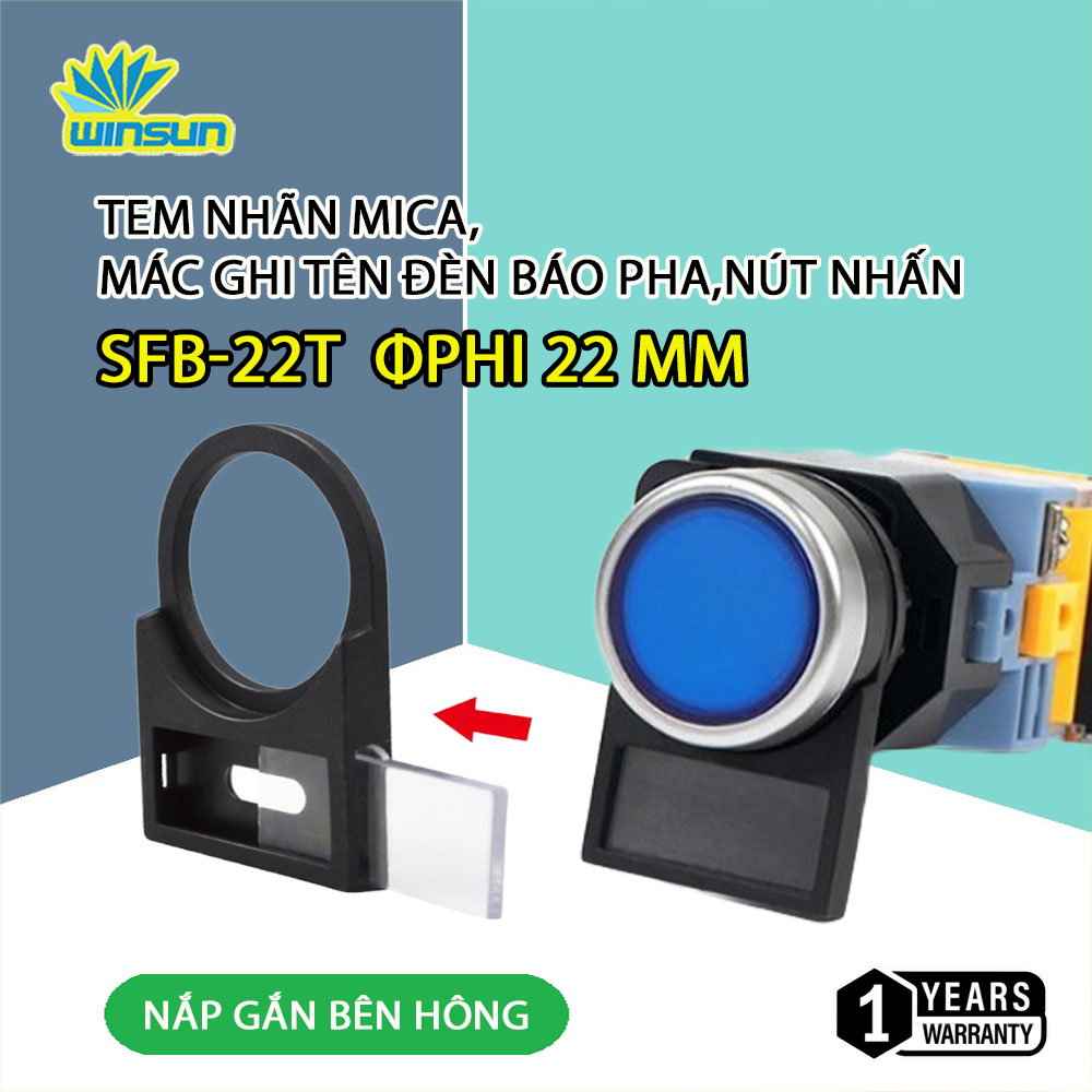 Tem nhãn mica, Mác ghi tên đèn báo pha, nút nhấn