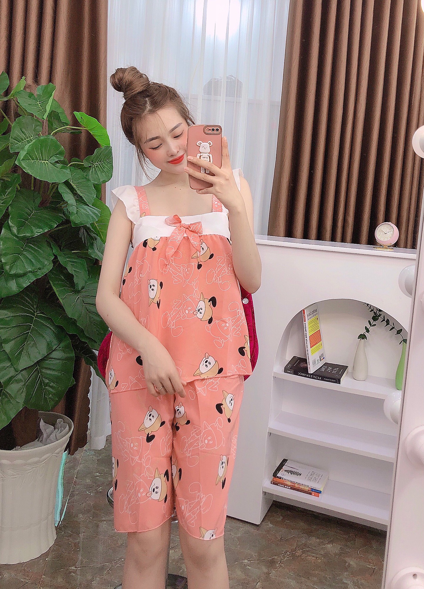 [ ẢNH THẬT] Set bộ lụa mặc nhà tay cánh tiên freesize dưới 58kg