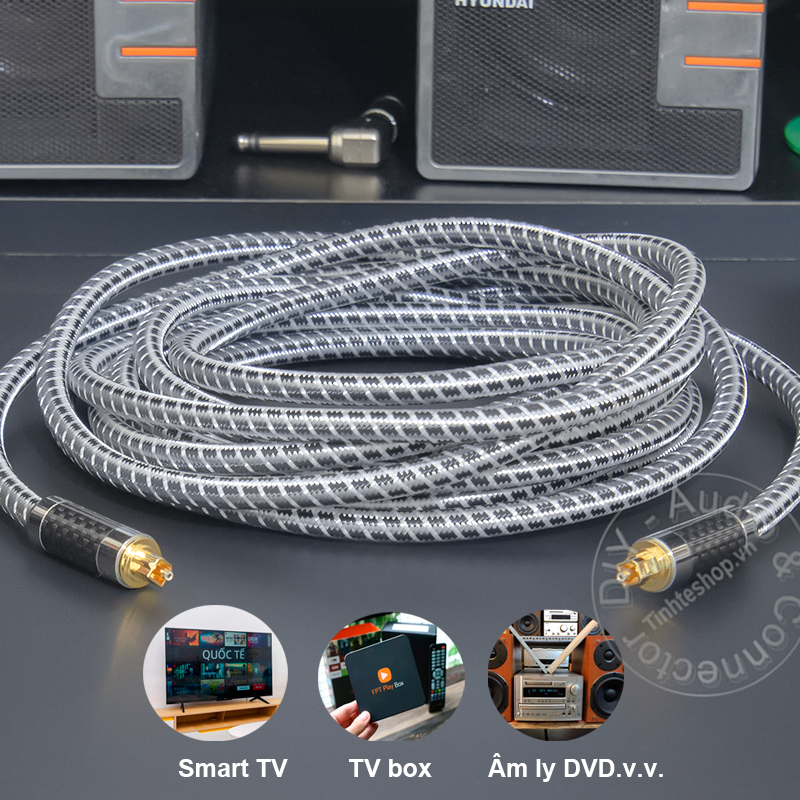 Dây audio quang dài từ 1 đến 20 mét - Cáp optical cắm cho Smart TV Loa TV box