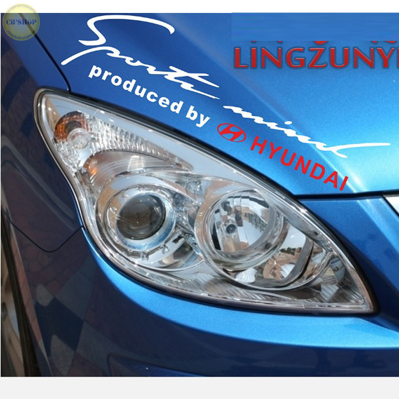 Tem dán Sport trang trí cho ô tô Hyundai (Trắng đỏ)