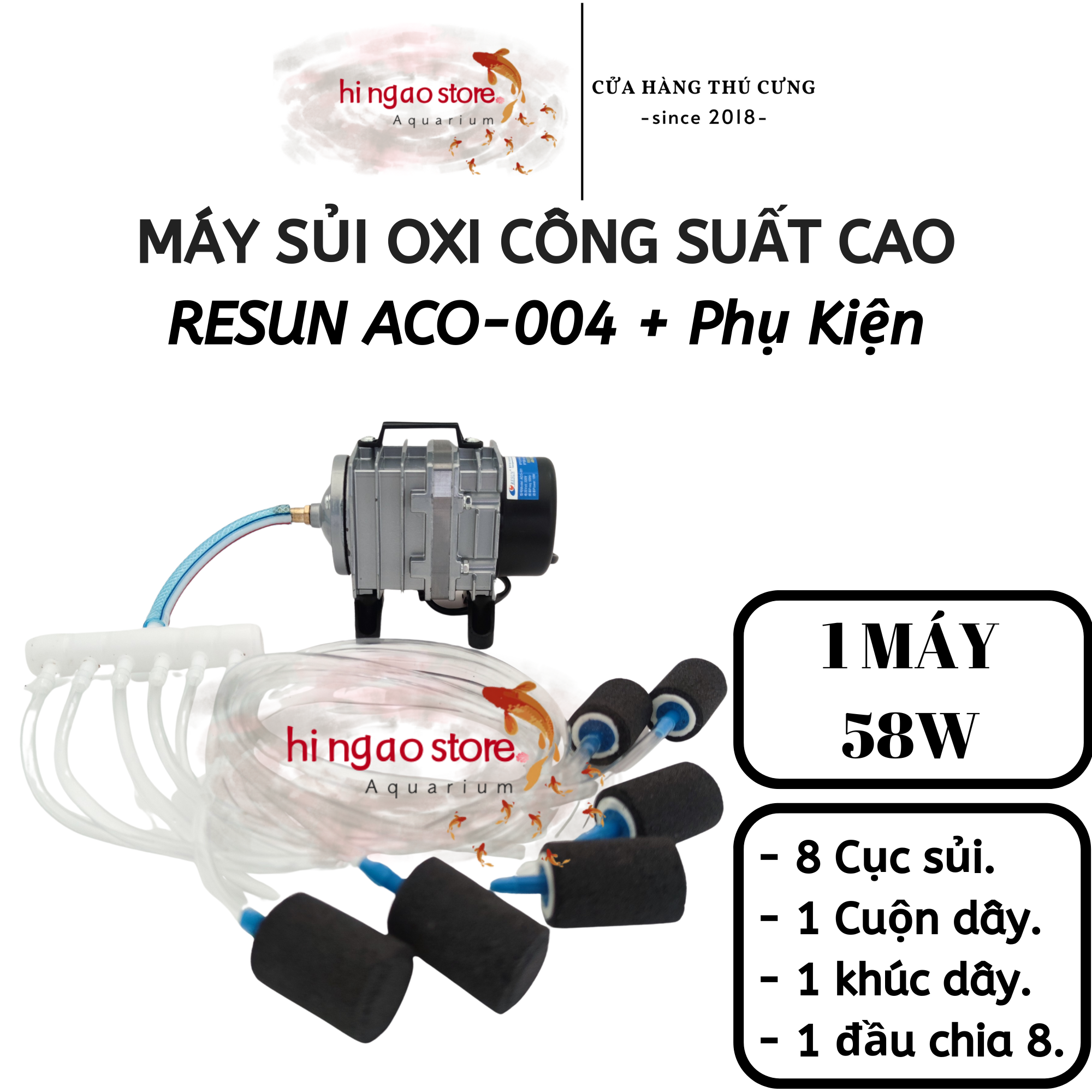 (7 days warranty) high power 58W Resun aco-003 oxygen pusher-oxygen pusher, oxygen pump-fish accessory | Hingaostore.