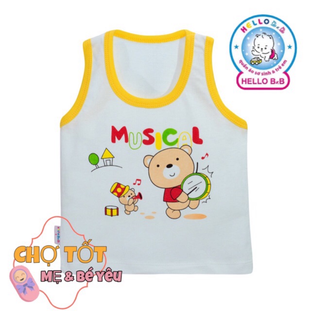 Áo ba lỗ cho bé cotton hello b&b