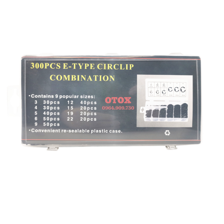 chốt móng ngựa, phe cài e-clip 300pc otox