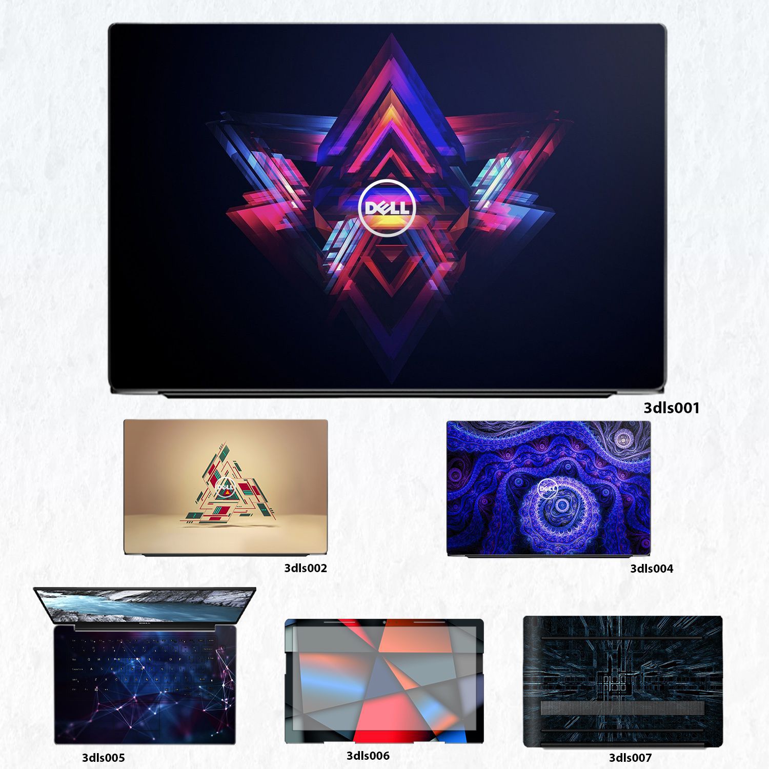 Decal Skin dán Laptop Dell mẫu 3D (inbox mã máy cho shop)