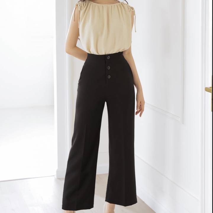 OLV – Quần Button Straight Leg Trousers – OLV ,SKU : 1624974977_VNAMZ-7048453847 >>>🇻🇳 Top1Vietnam 🛒>>> lazada.vn 🇻🇳🇻🇳🇻🇳🛒🛍🛒