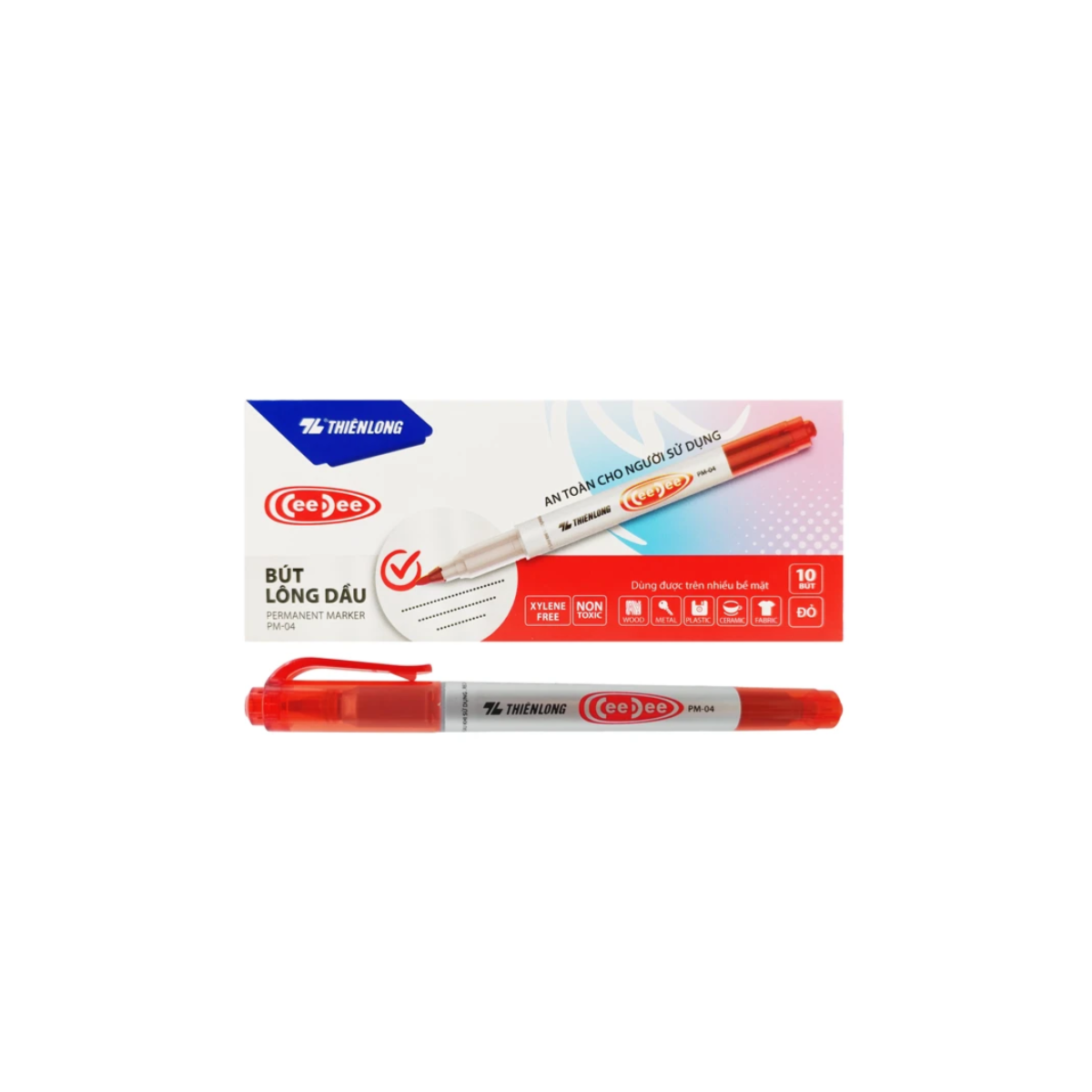 Bút Lông Dầu Thiên Long CeeDee PM-04 Hộp 10 Bút