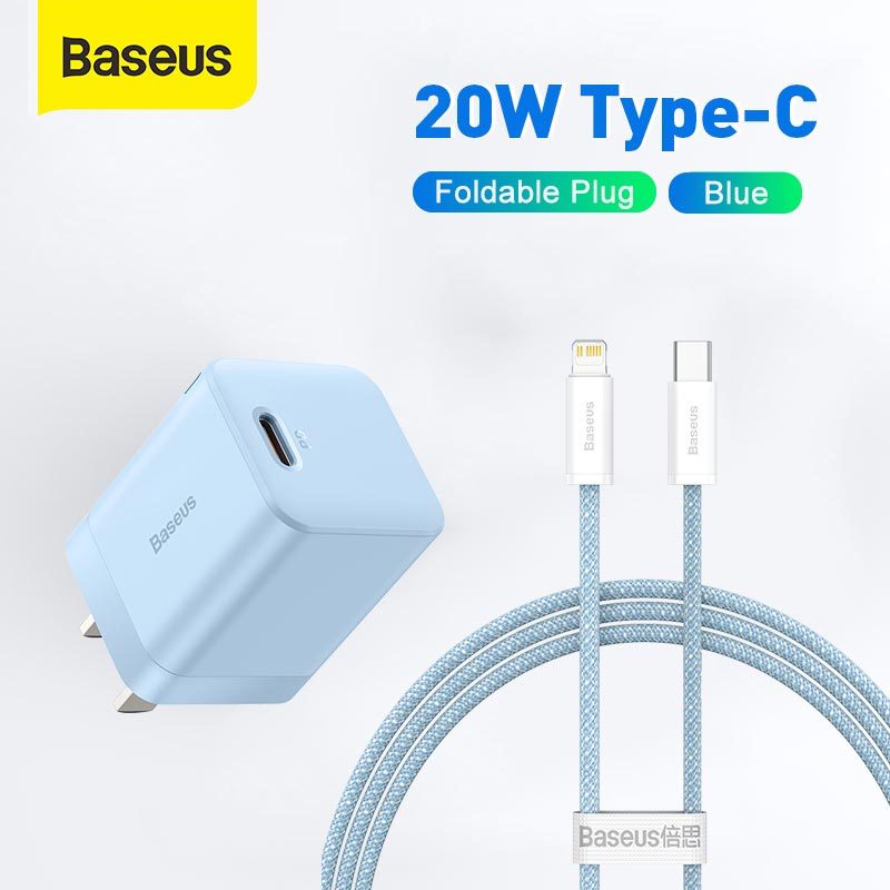 【Christmas Gift】Baseus Super Si Pro 20W USB C Charger Set for iPhone 13 12 Pro Max QC3.0 PD Fast Charge For Xiaomi Samsung
