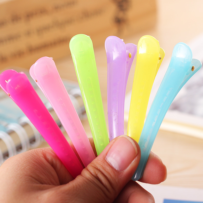 Combo 10 kẹp tóc mỏ vịt nhựa trơn
