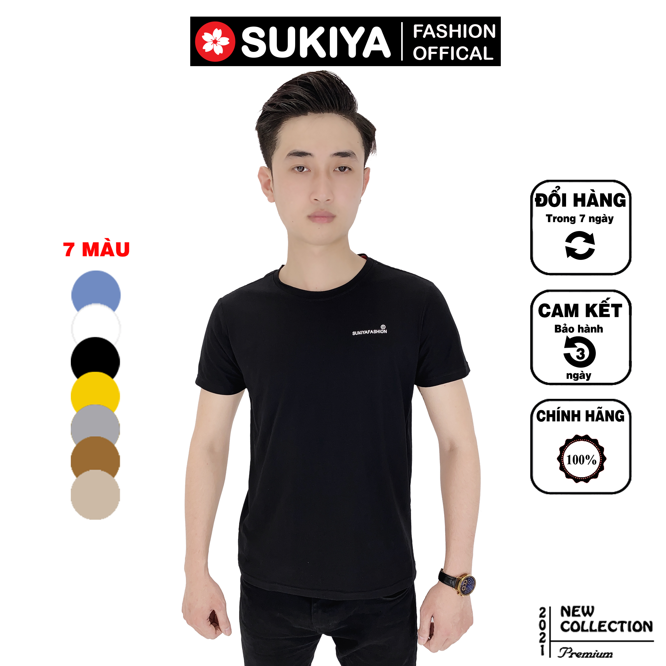Áo thun nam chất thun co dãn 4 chiều SUKIYAFASHION (AT03)