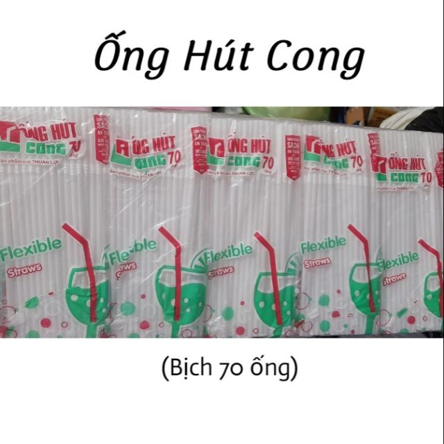 70 Ống Hút Cong Màu