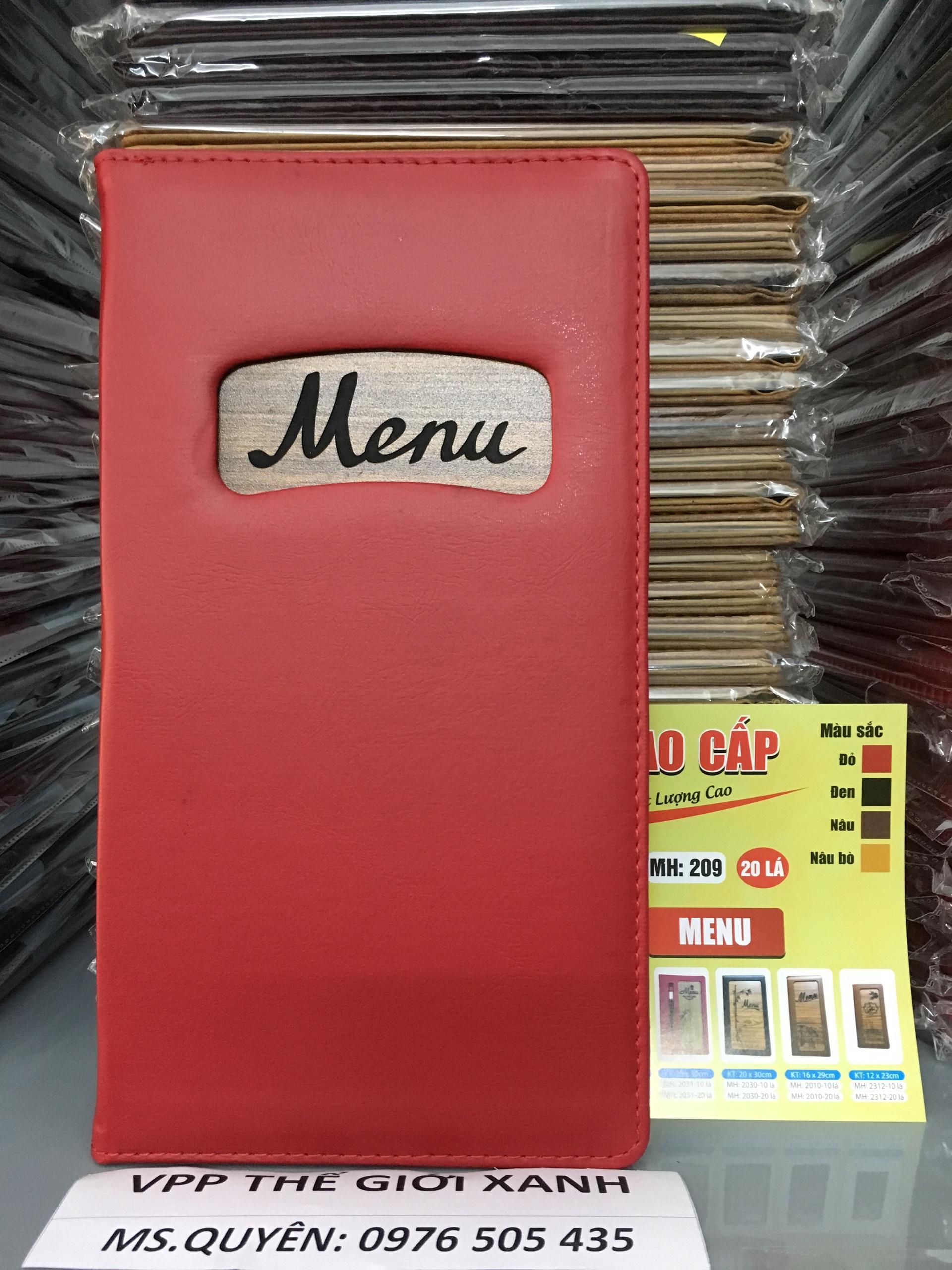Bìa menu da may cao cấp 20 lá 209 (15*29CM)