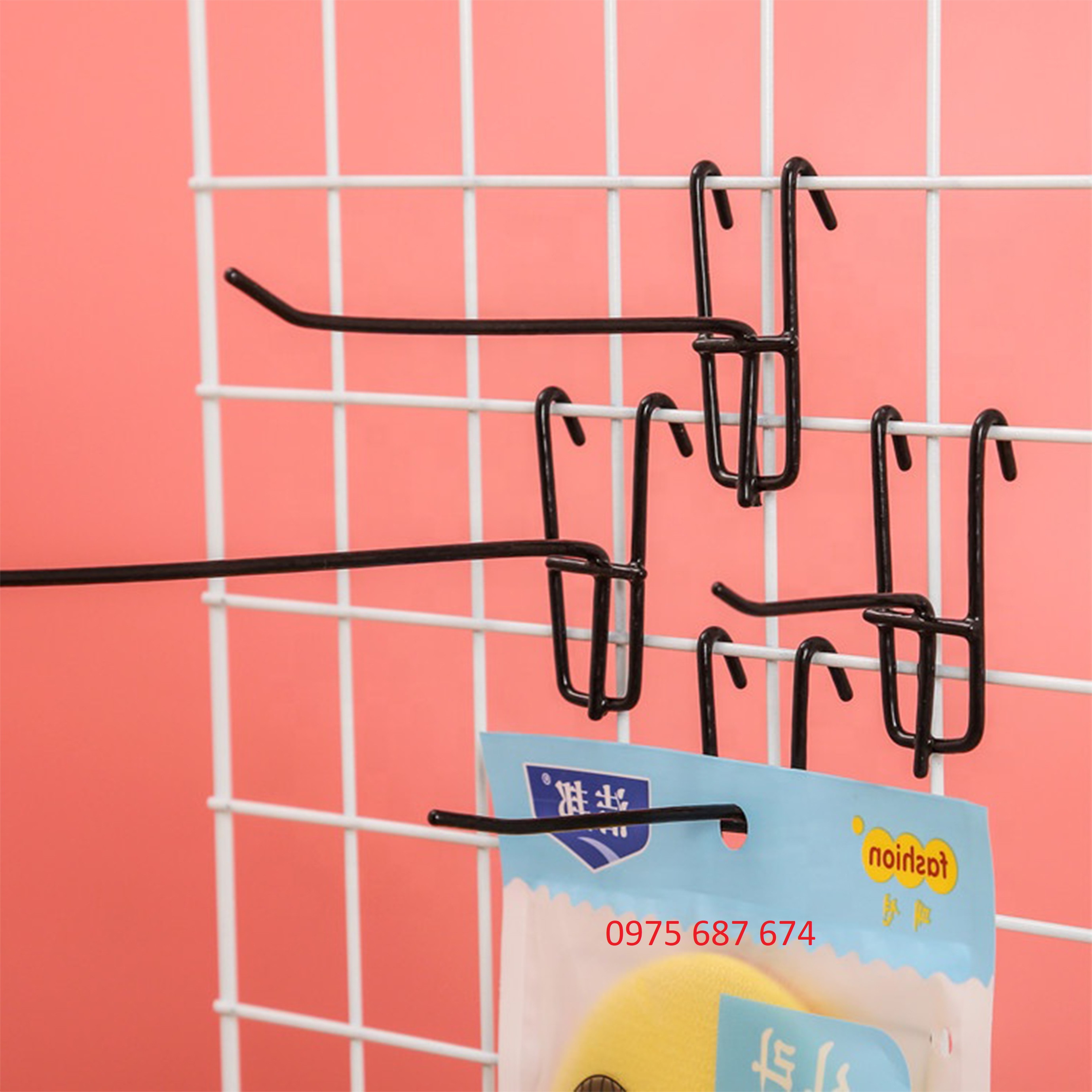 Móc treo đồ cài lưới dài 5,10,15,20cm