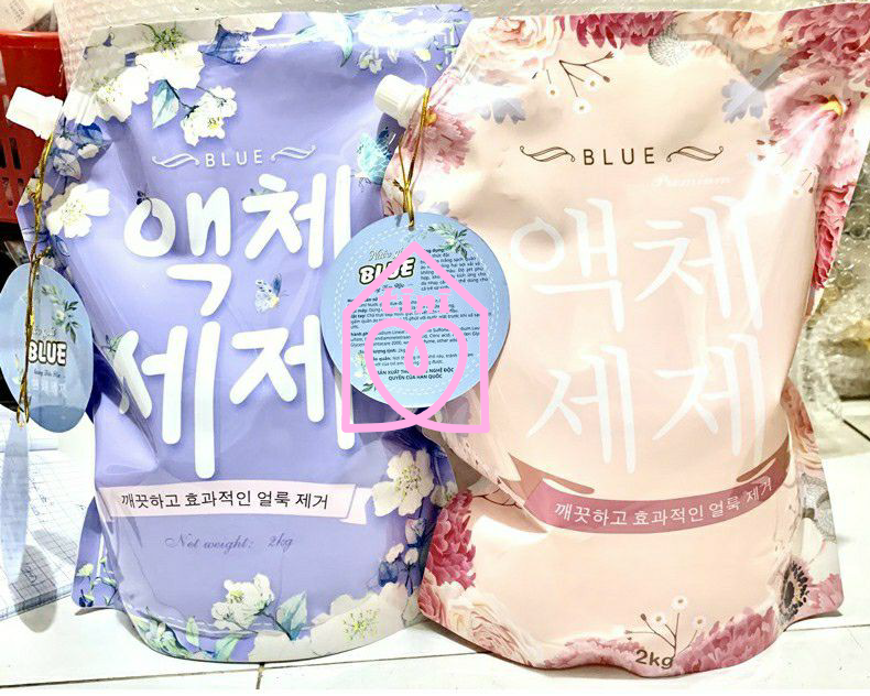 [HOT BESTSELL PRODUCTS - GOOD PRICE] 2 BAGS OF BLUE DETERGENT - KOREAN TECHNOLOGY HERBAL FRAGRANCE 2KG SUPER FRAGRANCE safe for the skin Blue 5 in 1 laundry detergent cleans with a fragrant floral scent, holds the color of clothes extremely well for hand