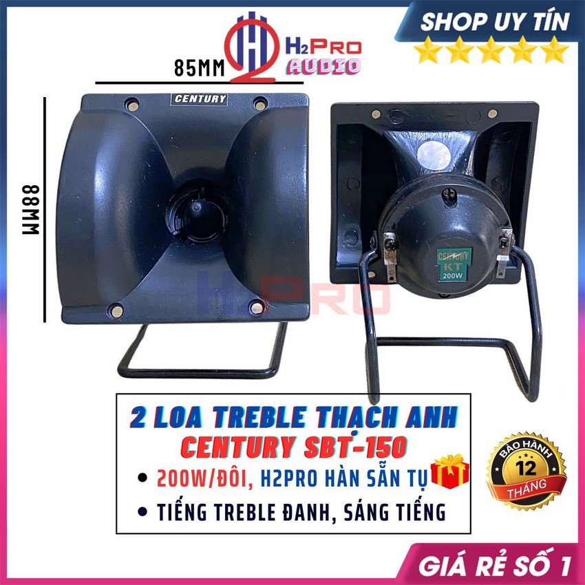 Đôi Loa Siêu Treble Kèn Thạch Anh Century SBT-150 200W, 2 Loa Tép Rời Thạch Anh Cao Cấp Cho Dàn Nghe Nhạc-H2Pro Audio