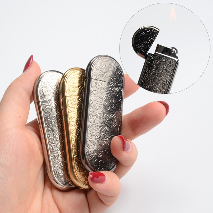 Hột Quẹt Bật Lửa Gas Đá Lửa Ngọn Hoa Văn