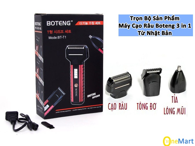 [ BẢO HÀNH 12 THÁNG ] Máy Cạo Râu Đa NăngTrọn Bộ 3 Trong 1 ( Cắt tóc - Cạo Râu - Tỉa Lông Mũi )