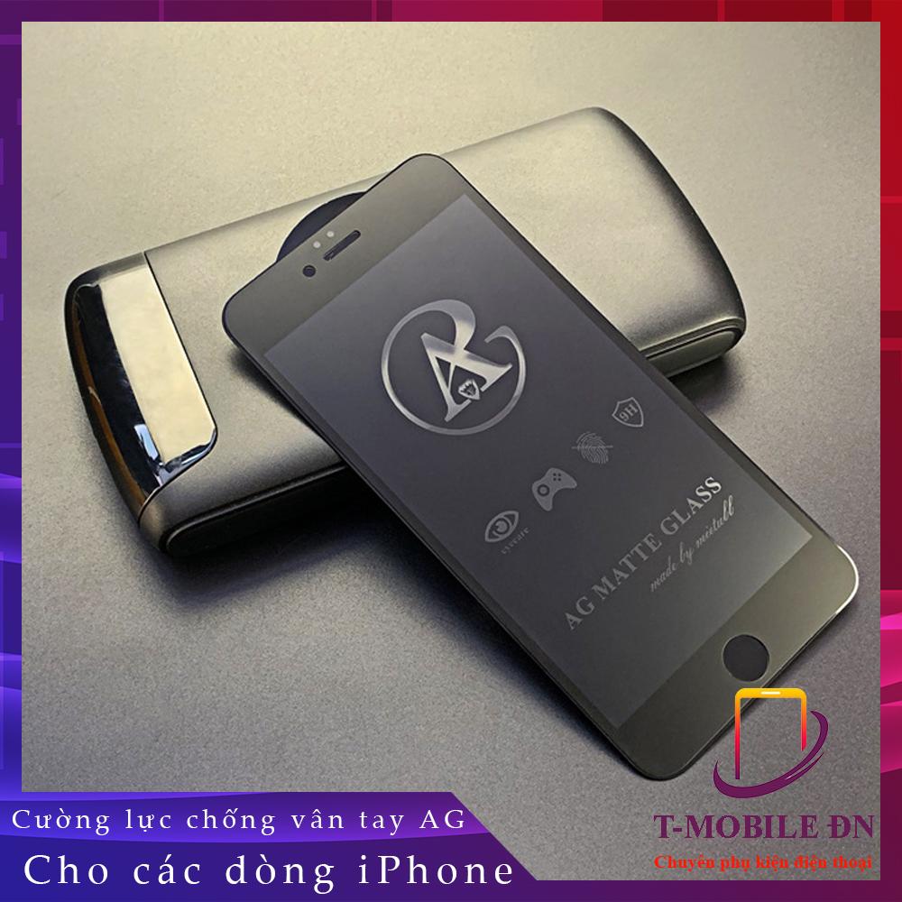 Kính cường lực chống vân tay AG cho iPhone 6 6s Plus 7 8 Plus X XR XS Max iPhone 11 12 13 Pro Max Full màn