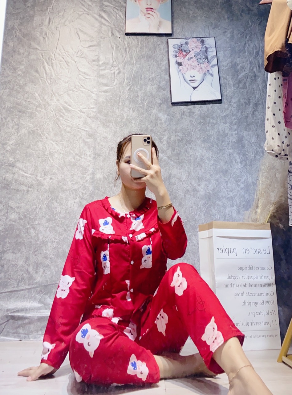 [Hoàn Tiền 6%] Bộ bầu và sau sinh cho con bú XUÂN HÈ chất kate thái, quần dài áo dài, cho bà bầu mặc nhà, size 45- 68kg