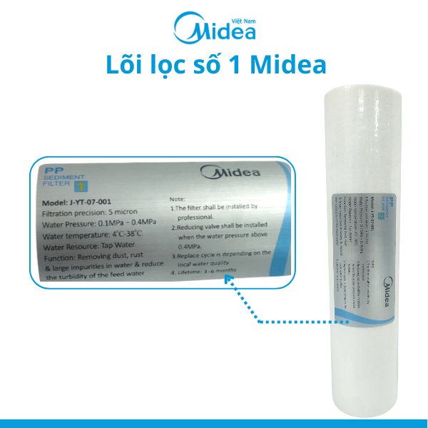 Lõi số 1 Midea, 5 micron, loại bỏ bùn đất