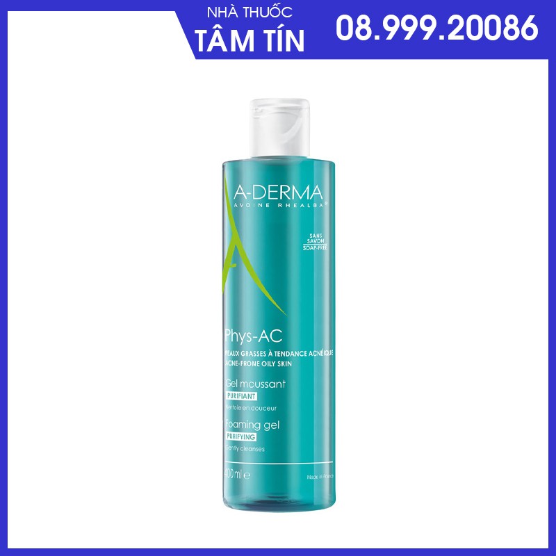 Sữa rửa mặt ADERMA 400ml => dịu nhẹ cho mọi loại da