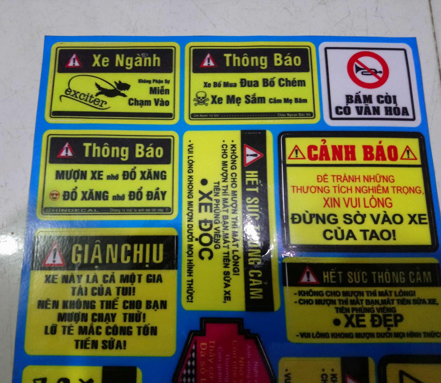 Tem tấm logo cảnh báo trọn bộ