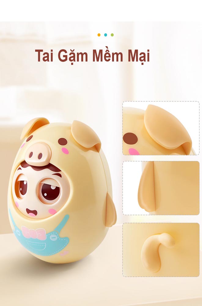 Lật Đật 4D Mắt Nhắm Mở Phát Âm Thanh Hình Lợn Con