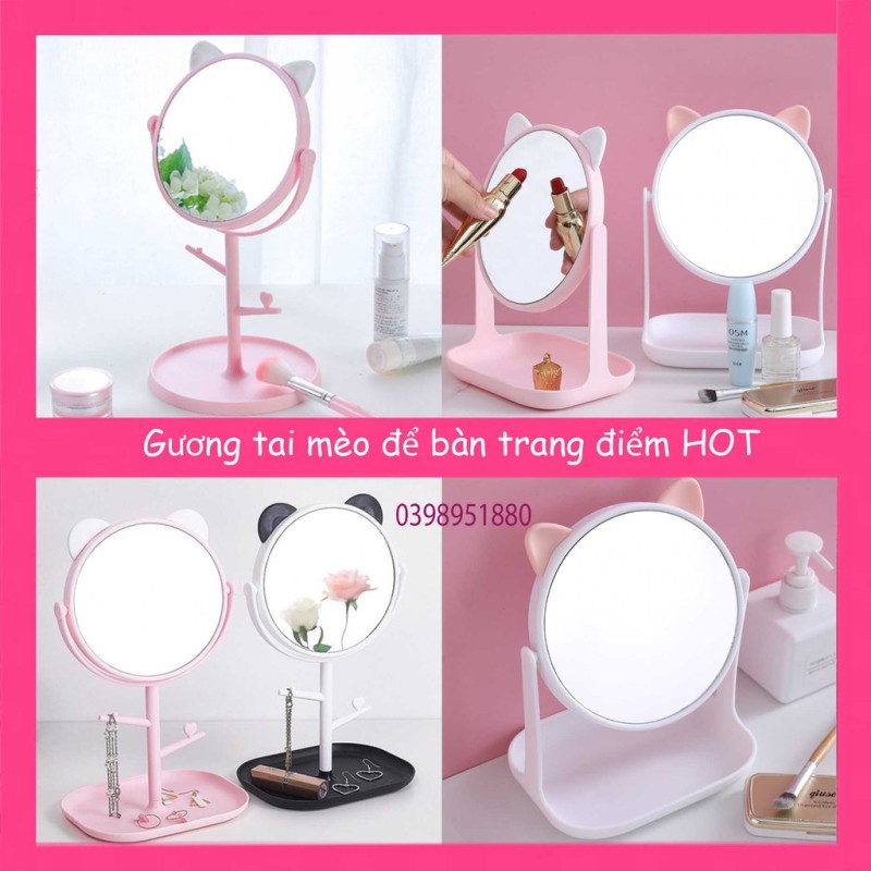 Gương tai mèo để bàn trang điểm SỈ = LẺ giá rẻ