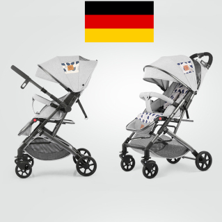 [HCM]Xe đẩy cho bé 2 CHIỀU 3 tư thế FLY (Đức) siêu nhẹ với hơn 6kg gấp gọn thành vali kéo tiện lợi (màu xám) thumbnail