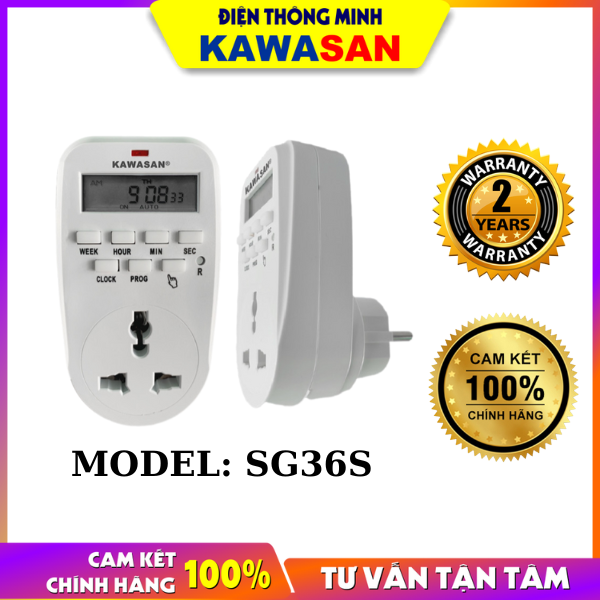 Ổ cắm hẹn giờ điện tử, bật – tắt thiết bị tự động, 8 chu kỳ tắt – mở sg36s