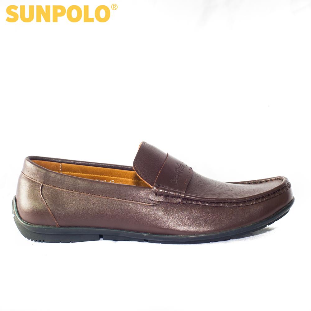 Giày Lười Nam Da Bò SUNPOLO SUMU2511 (Đen, Nâu)
