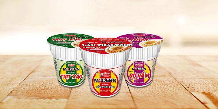Mì ly Modern thùng 24 ly x 65g vị Bò hầm rau thơm