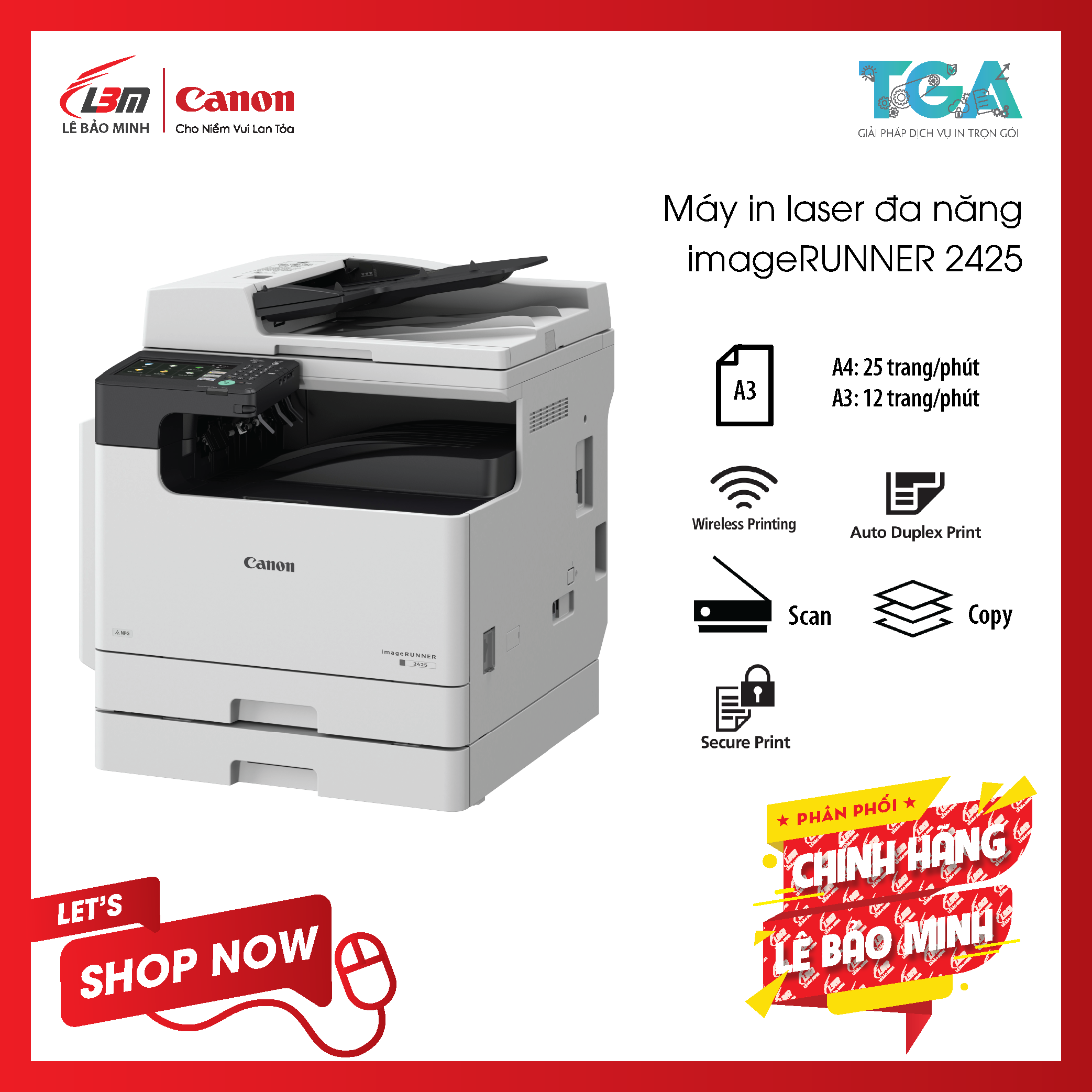Máy Photocopy đa năng A3 Canon iR2425