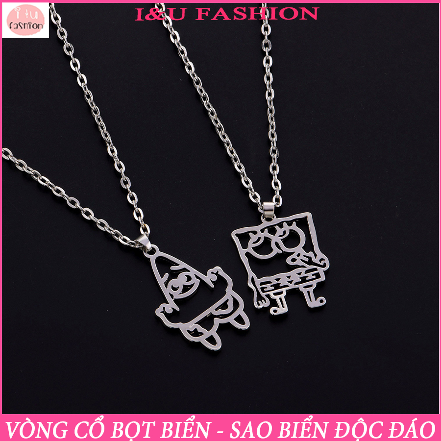 Vòng cổ dây chuyển UNISEX Nam Nữ Bọt biển và Sao biển vô cùng độc đáo cá tính thời trang chất liệu kim loại màu Bạc VC-53