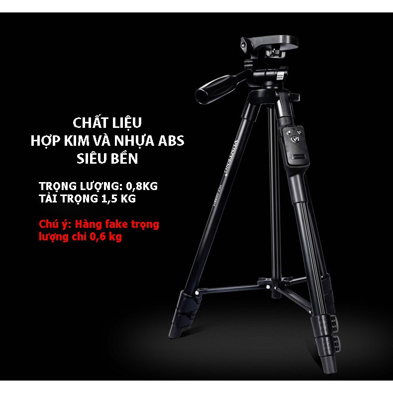 CHÂN MÁY ẢNH TRIPOD YUNTENG VCT-5208