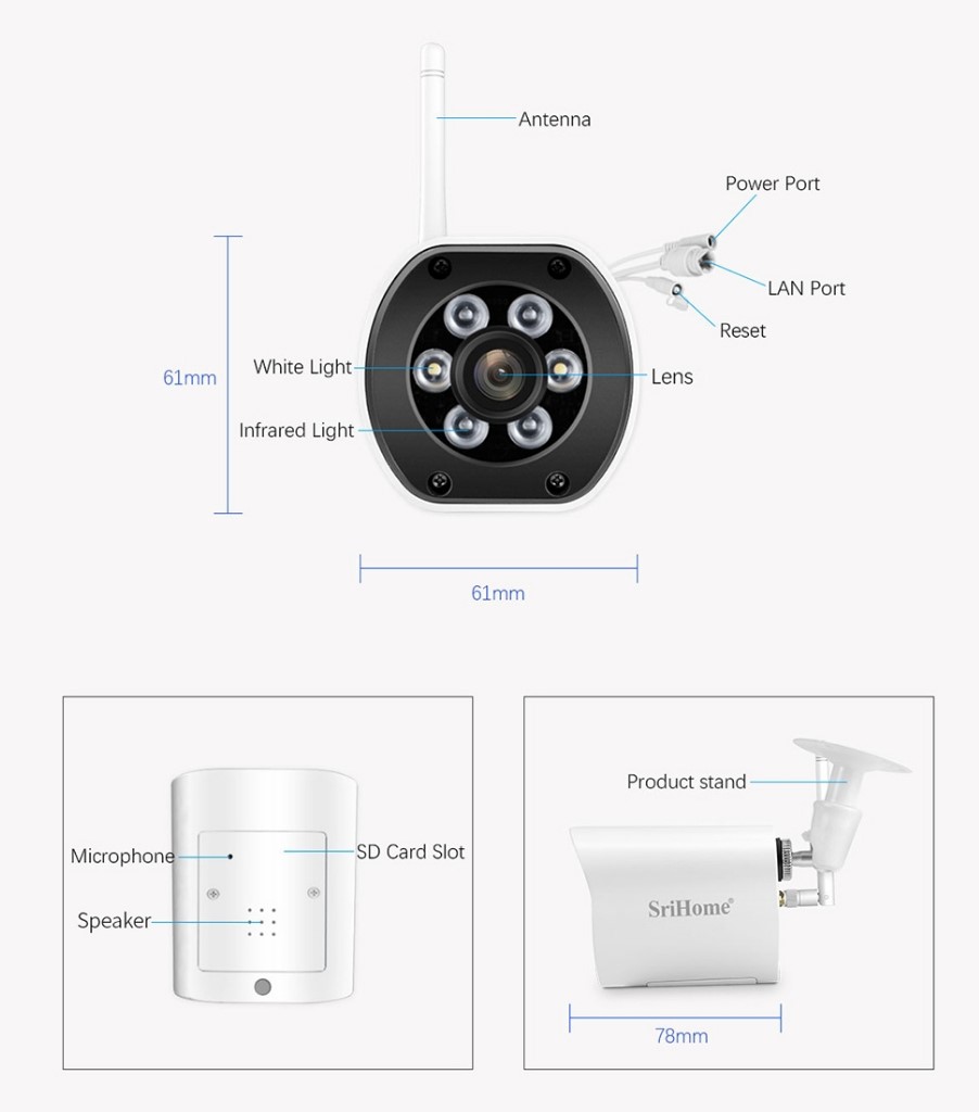 Camera Wifi Ngoài Trời Srihome SH034 5MP