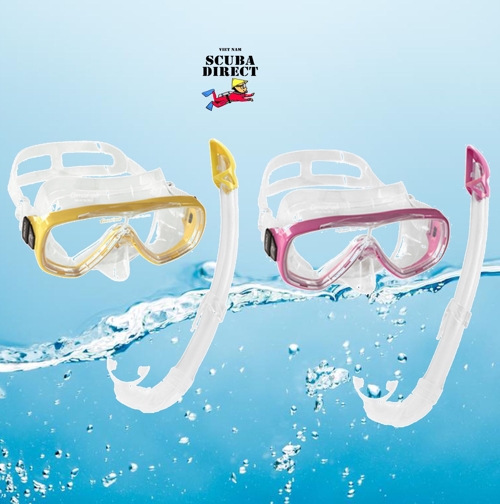 BỘ KÍNH LẶN CRESSI MASK SNORKEL ONDA  SET