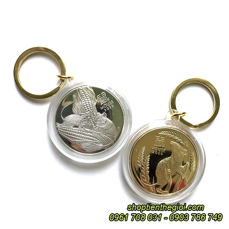 [HCM]MÓC KHÓA CẶP XU ÚC CON CHUỘT MÀU VÀNG VÀ MÀU BẠC – MÓC GẮN CHÌA KHÓA ĐỘC LẠ – TMT COLLECTION – SP000408
